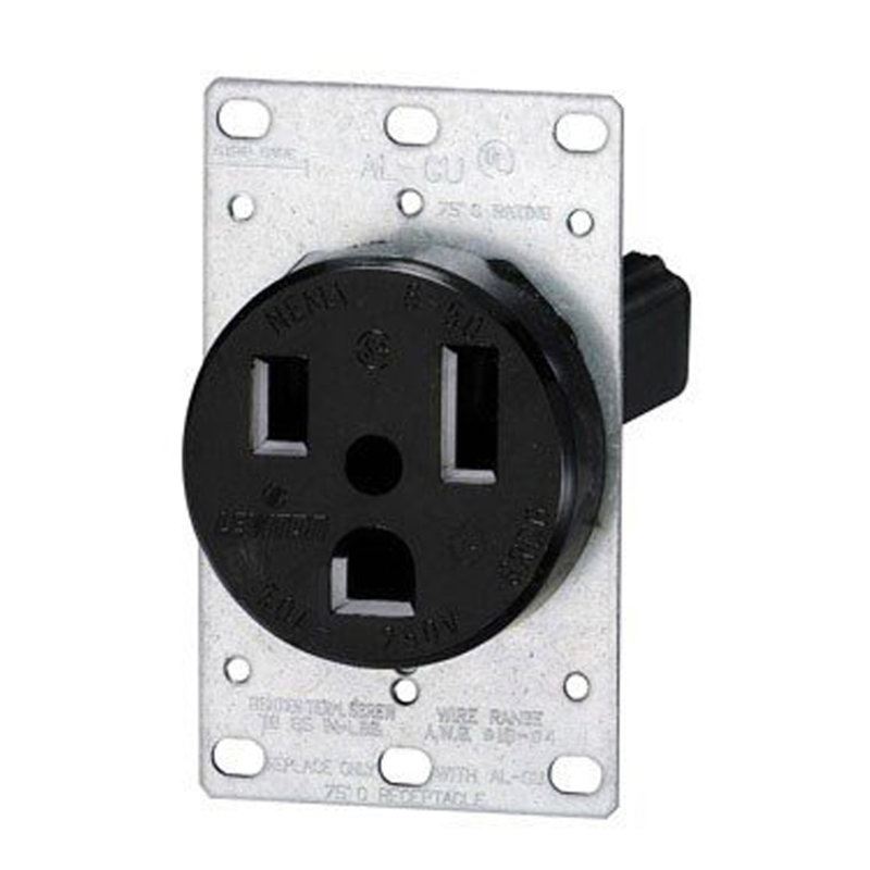 Black Industrial Grade Tamper Resistant Duplex Outlet with Wall Plate