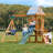 ROBUD Wooden Swing Set with Slide and 2 Swing(s)