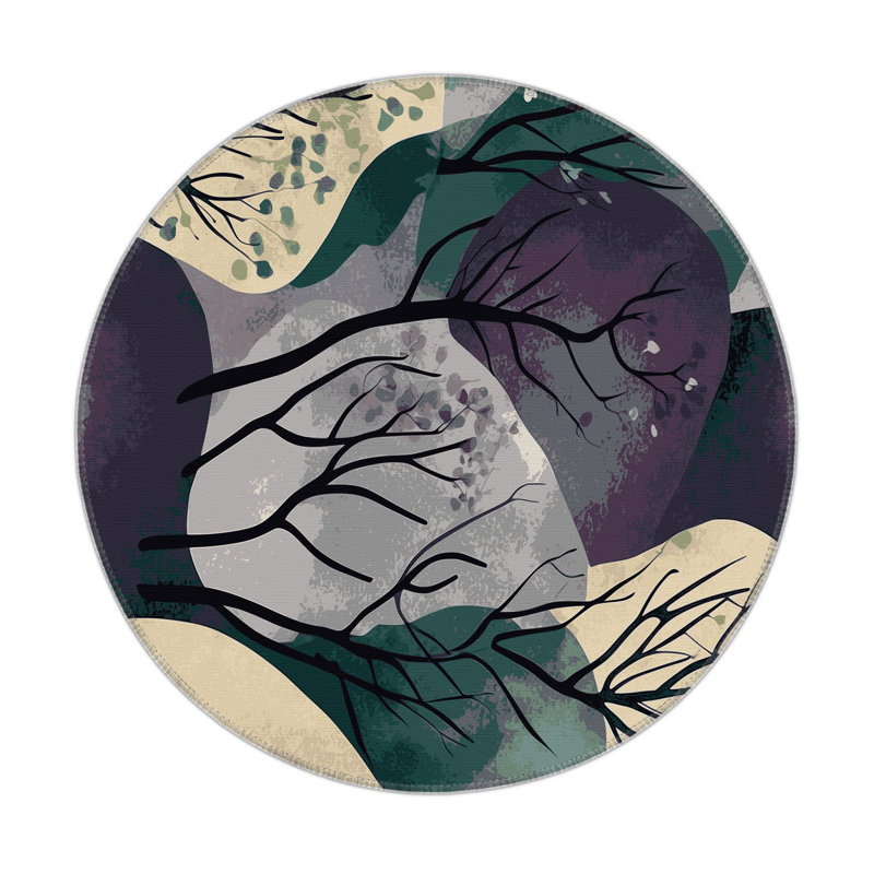 Ethereal Roots Indoor And Outdoor Area Rug, Round 5'