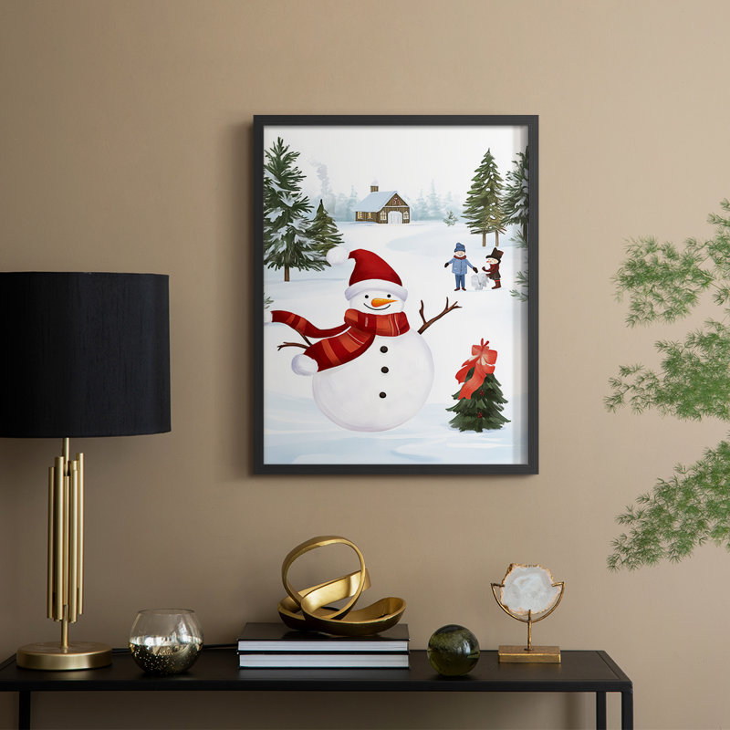 «Christmas Holiday Art» CECIX, reproduction d'art encadrée, Noir, noir, noir, noir, H 30 po x l 24 po