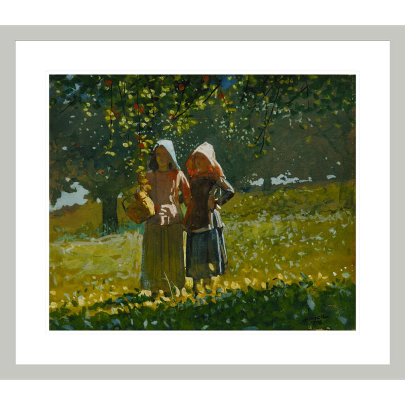 «Apple Cueillette» par Winslow Homer - impression giclée encadrée, 23,5 po H x 26,84 po L