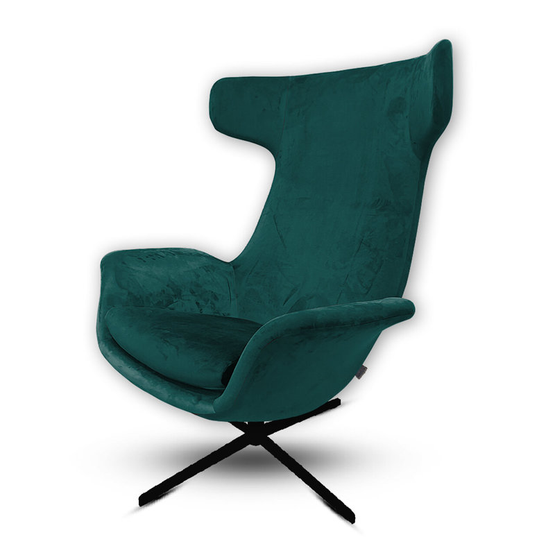 Alexandia Velvet Swivel Armchair, Green