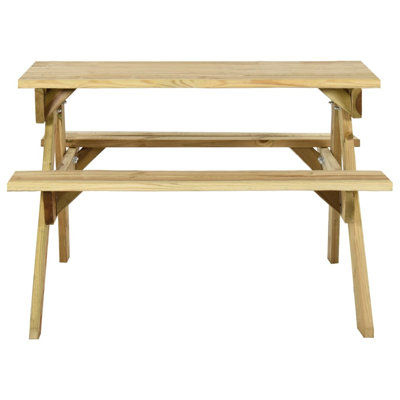 Hadeed 4 - Person Solid Wood Patio Dining Set Rectangular Table