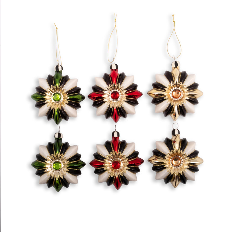 Traditional Reflector Star Glass Ornaments