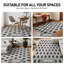Tapis à poils longs scandinave gris anthracite à poils mi-longs, doux au toucher, facile d'entretien-490070217