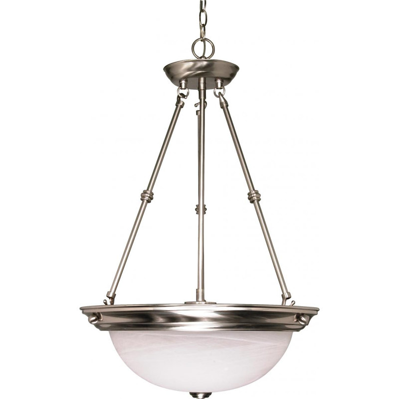 Luminaire suspendu bol unique à 3 lumières Cafferata, H 23 po x l 15 po / Non