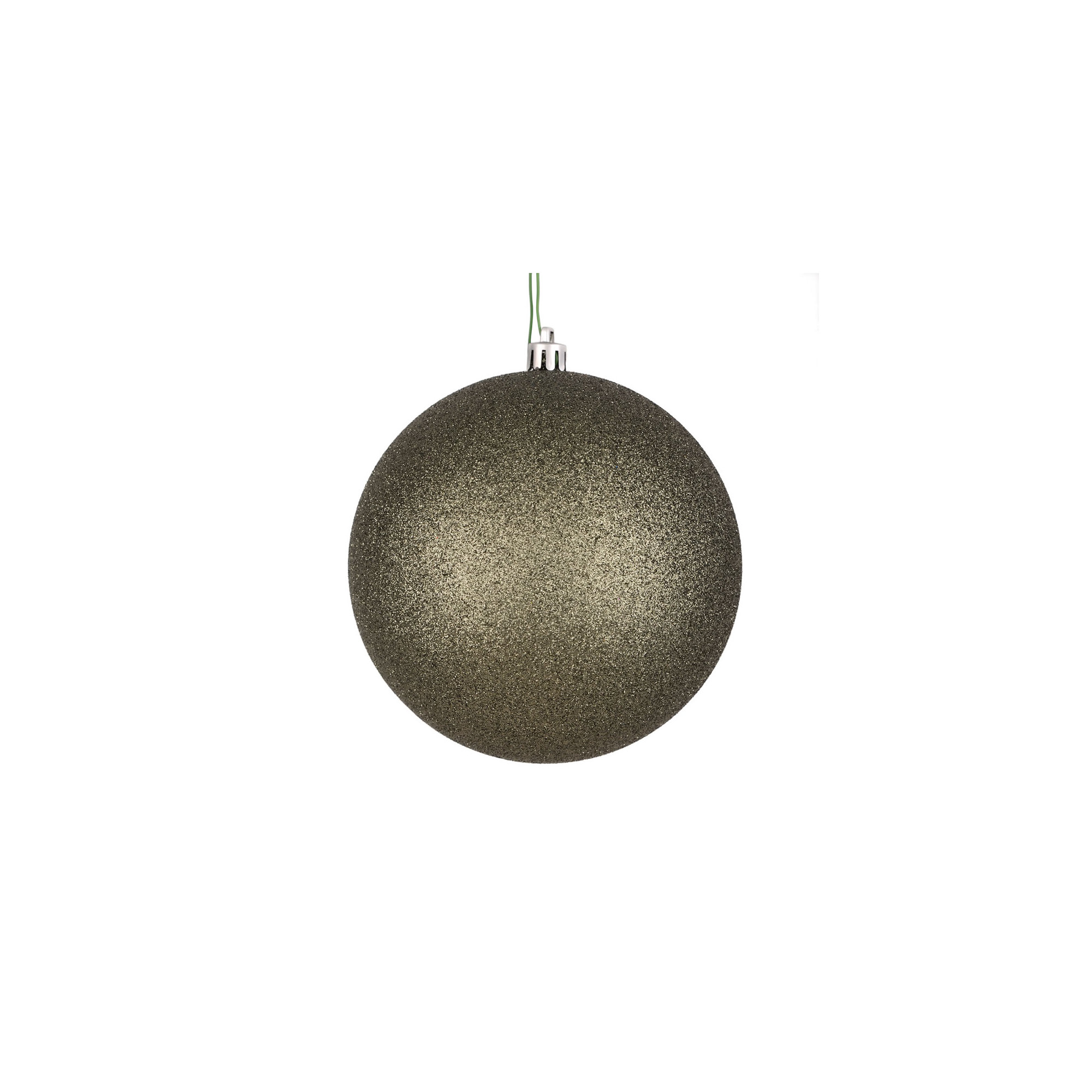 Holiday Solid Ball Ornament, 6" H x 6" W x 6" D, Limestone Glitter
