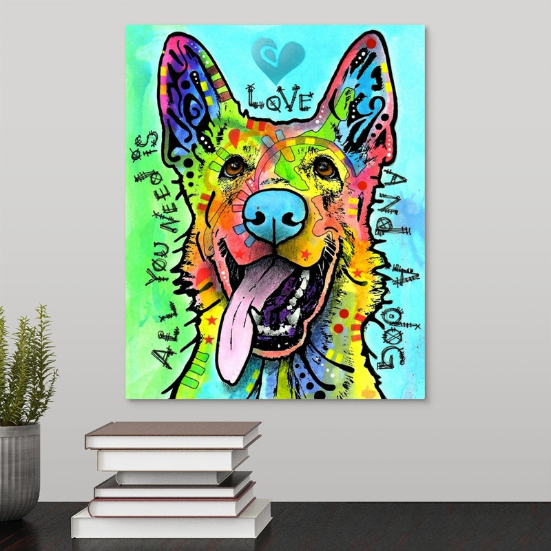 «Love and a Dog», reproduction, Toile, H 20 po x l 16 po x P 1,5 po