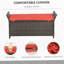 Banc de rangement en osier de patio 27 gallons Outsunny, meubles de patio en rotin PE pour l'extérieur