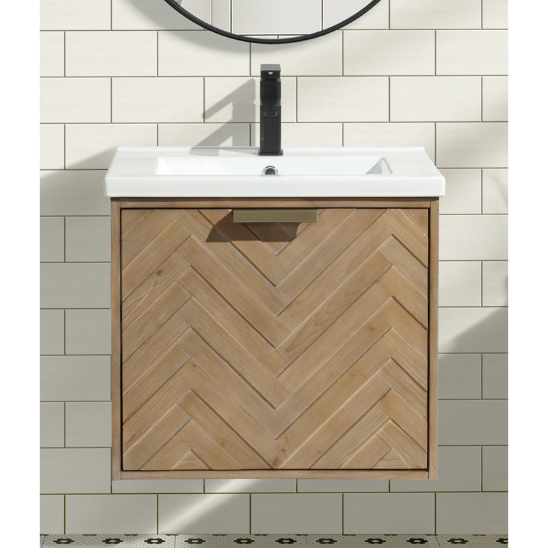 Ensemble de meuble-lavabo simple 24 po avec comptoir en céramique Carlsbad