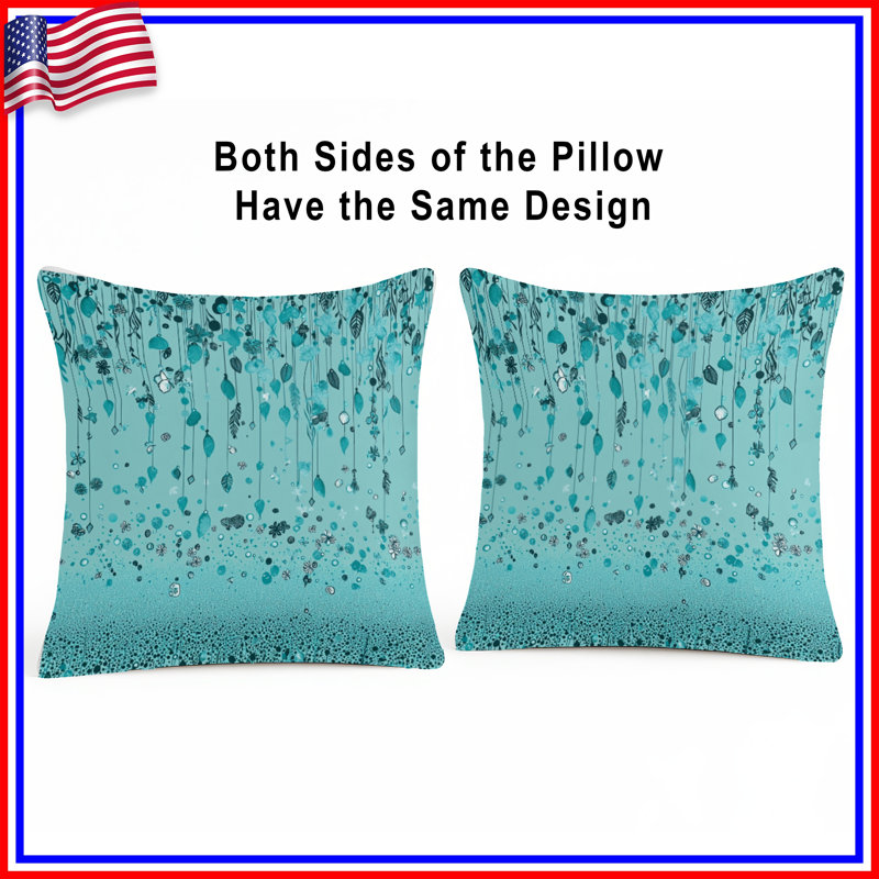 Coussin Leaves, coussins double face nature, 14 X 14 pouces