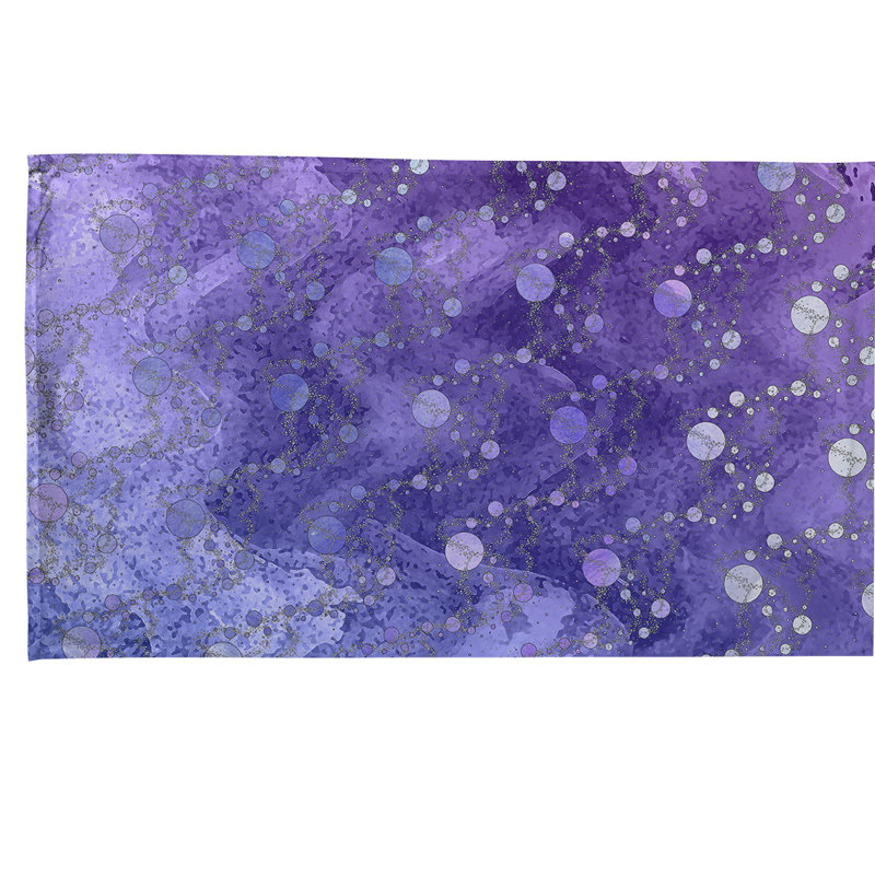 Serviette de thé à l’vedette de planètes Mcguigan, Bleu / Mauve, Sergé de coton