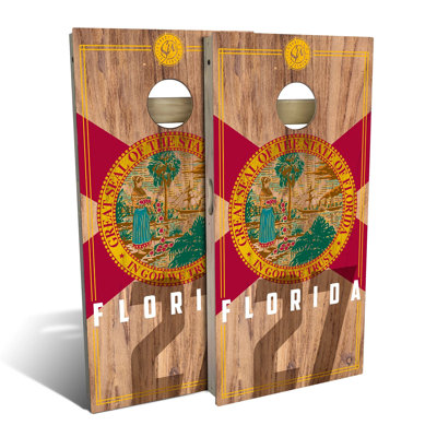 Florida State Flag 2.0 Cornhole Board Set | Includes (2) Boards, (8) Bags & Optional Accessories