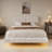 White  Boucle Floating Bed with Light,Queen-443969285