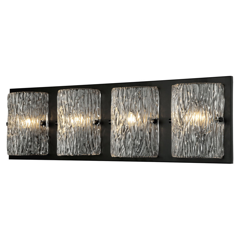 Morgan 3-Lt Bath/Vanity Light - Black, Black, 9.8"H x 31"W x 3.8"D, 4