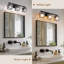 Éclairage pour meuble-lavabo à intensité variable 24 po / 3 lumières noires / dorées 24 po avec abat-jour en cristal-1999476633