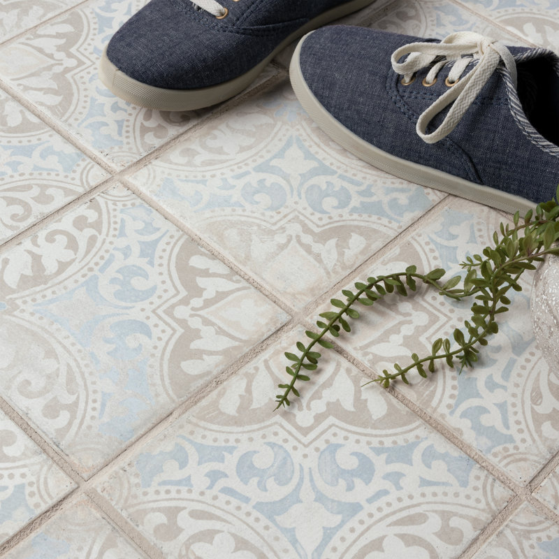 Carreau de porcelaine à motif pour mur et plancher 6 po x 6 po Barcelona