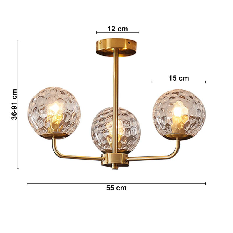 Moonya Glass Semi Flush Mount