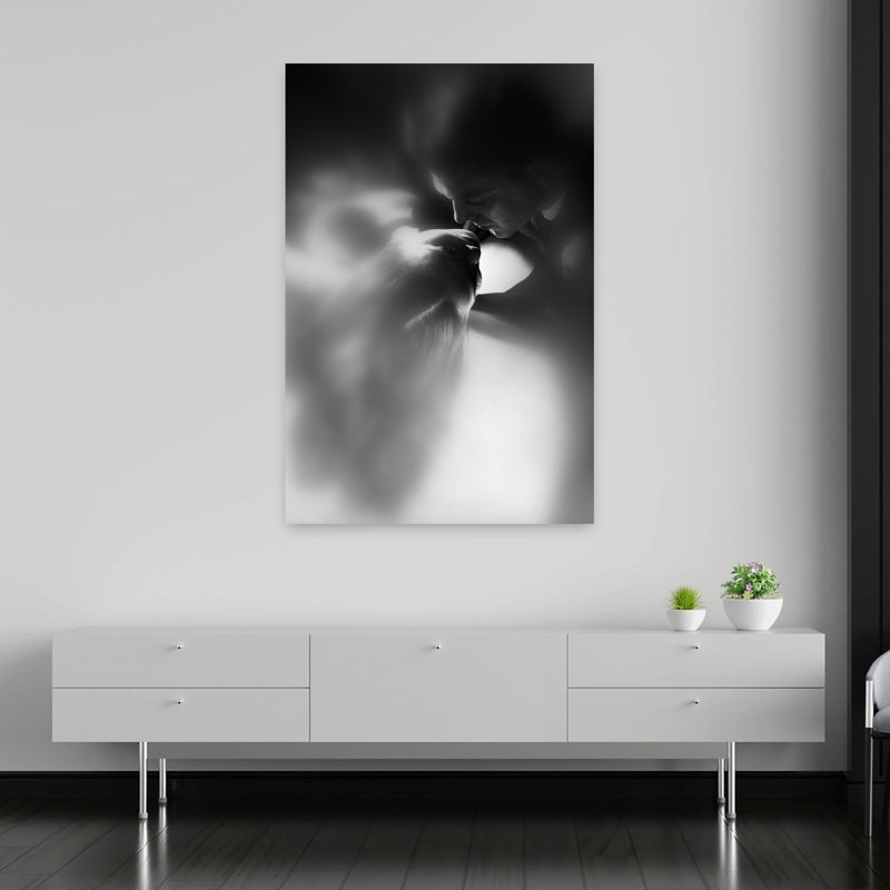 «1950S Soft-Focus Couple Kissing Classic Dramatic Retro Portrait Art mural», H 60 po x l 40 po
