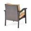 Chaise de patio extérieure imperméable 4Pc Pe - Brun + brun clair, fer, imperméable