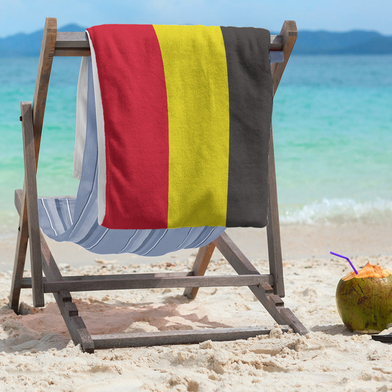 Lightweight Beach Towel, Red/Yellow/Black, Microfiber