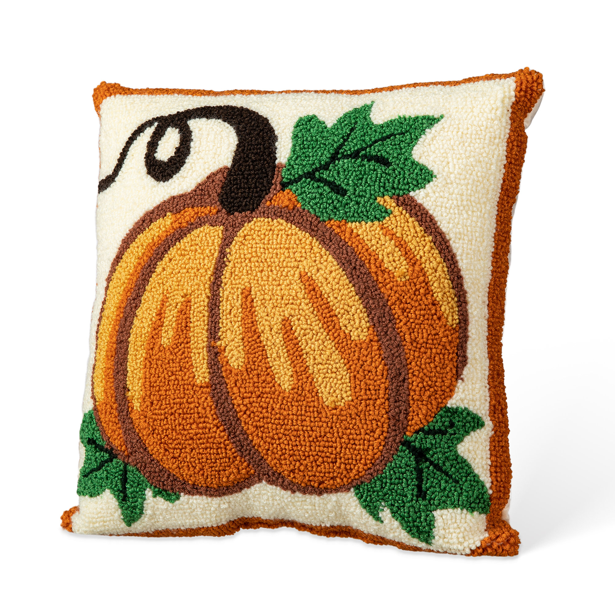 Glitzhome 14"H Fall Hooked Pumpkin Pillow | Wayfair