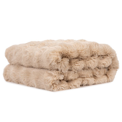 Nuage Ultra Soft Faux Fur Throw Blanket with Velvet Reverse