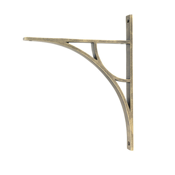 Tyne Shelf Bracket, 31.4cm H x 9.8cm W x 2cm D, Satin Brass
