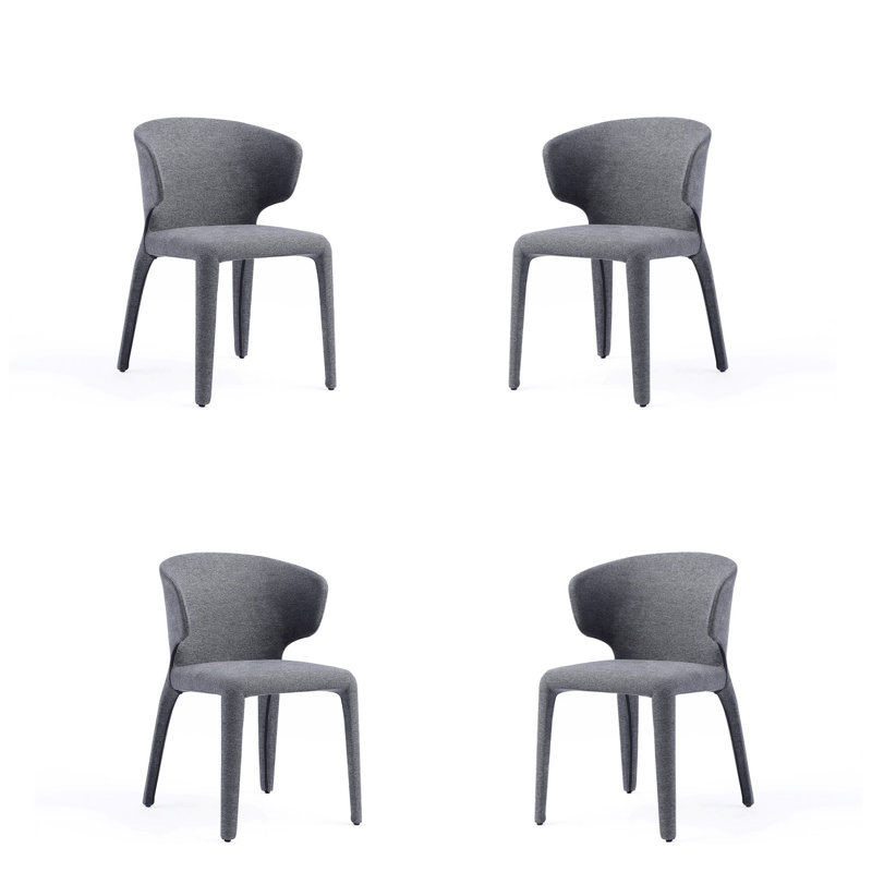 Chaise d'appoint Conrad Mid-Century, Gris, Set of 4