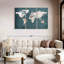 «Steel Blue World Map», reproduction sur toile-1409225204