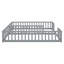 Structure de lit double simple avec clôture, garde-corps, sans porte, gris-433559289
