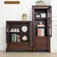 Vitrines en bois massif noisette + verre