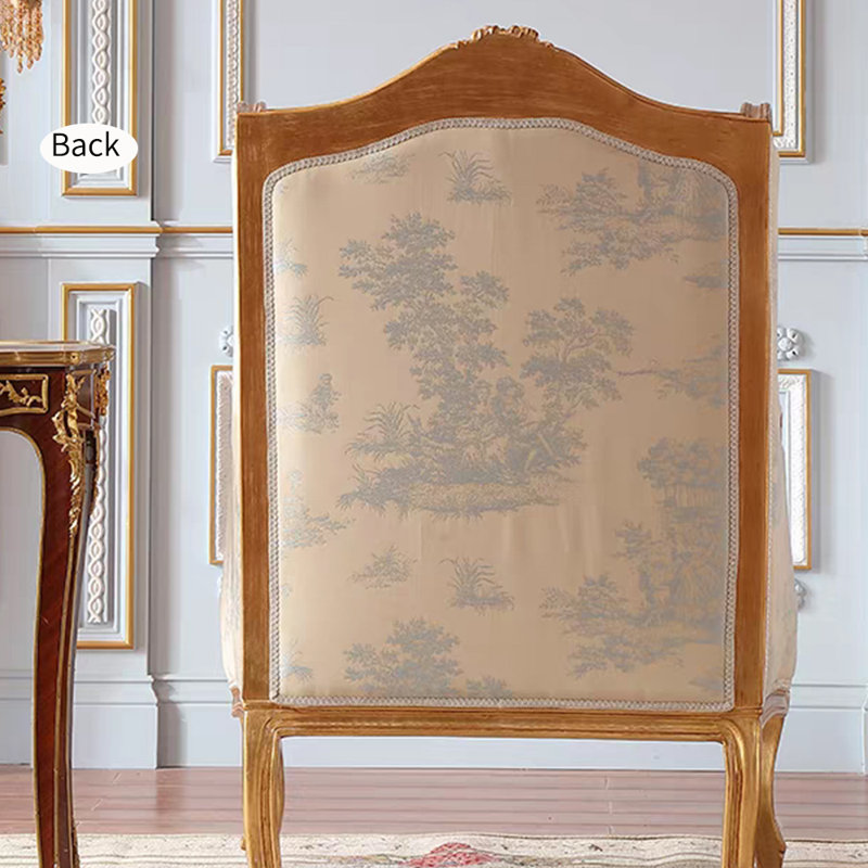 Light luxury style printed fabric lounge chair, Light Yellow