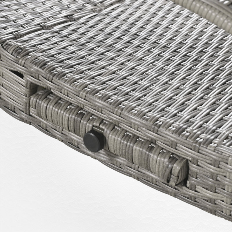 Kadajah Outdoor Wicker Chaise Lounge Set, Gray