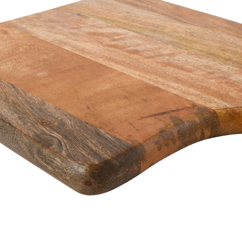 Bloomhouse Agra Mango Wood Charcuterie Board with Handle, 17.2 x 11.5 Inch Square