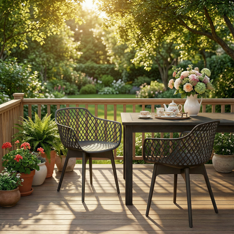 Patio Dining Armchair, Brown