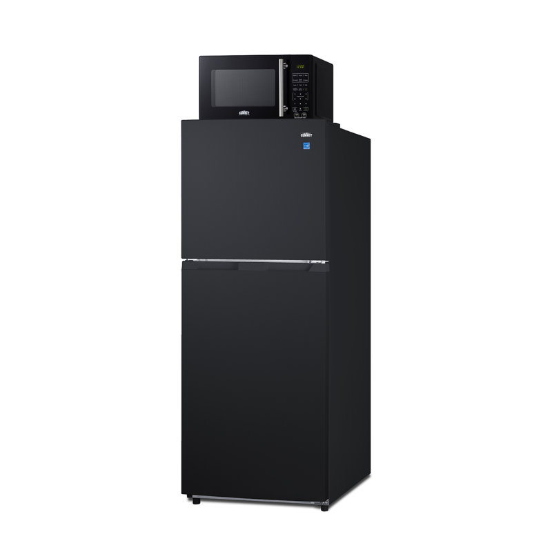 Summit Appliance 24" 10.1 Cubic Feet Smudge-Resistant Top Freezer Refrigerator, Black, Right Handed