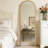 Natural Pine Wood Arch Full-Length Mirror - Elegant Wall-Leaning Or Wall-Mounted Design-1577740732