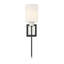 Applique murale 1 lumière Demetra en noir mat avec détails en nickel poli-1451584078