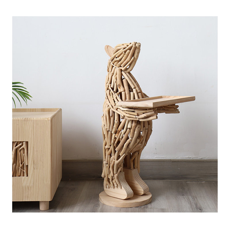 Pièce décorative Creative en bois massif avec plateau