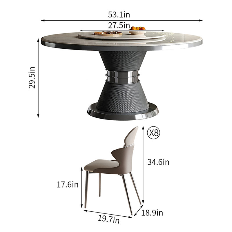 Simple Luxury Marble Round Dining Table Sets