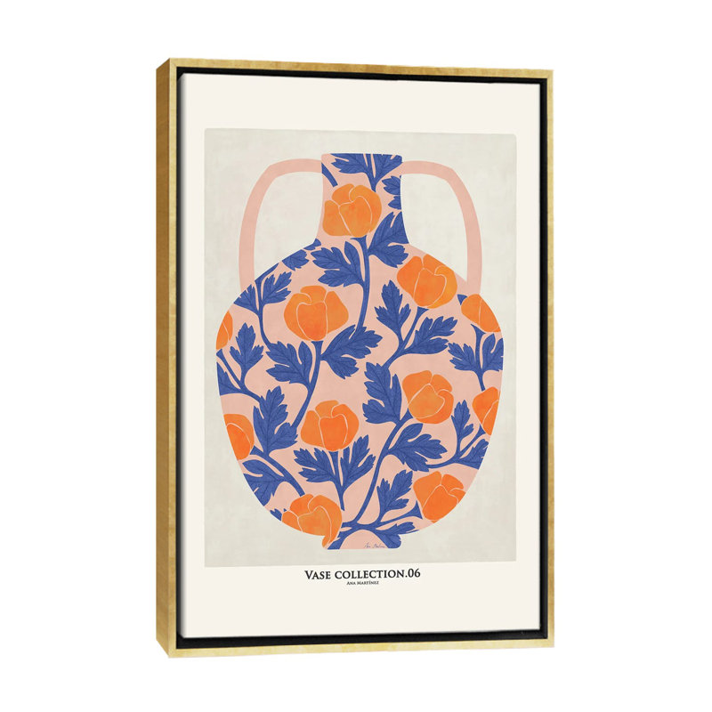 Vase Collection VI - Wall Art Print, 40" H x 26" W, Framed Print without Mat, Gold