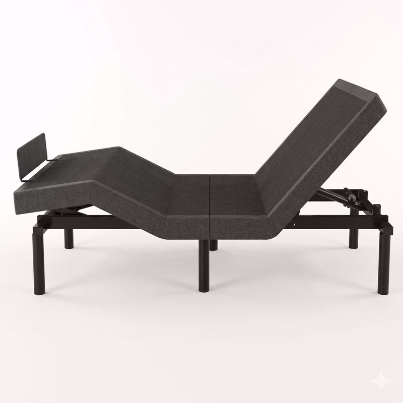 Adjustable Bed Frame: 1-Touch Flat, Zero Gravity, Head/Foot Lift,  Mood Lighting – Full Wood Support & Dual Control