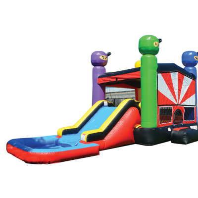 JumpOrange Ninja Commercial Grade Bounce House Water Slide with Splash Pool for Kids (with Blower)