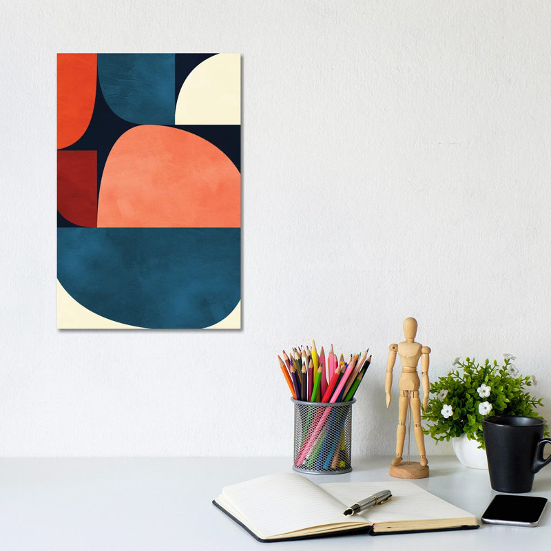 «Mid Century Modern X» par Ana Rut Bré - impression d'art graphique, Aucun mat, Toile tendue, H 12 po x l 8 po x P 0,75 po