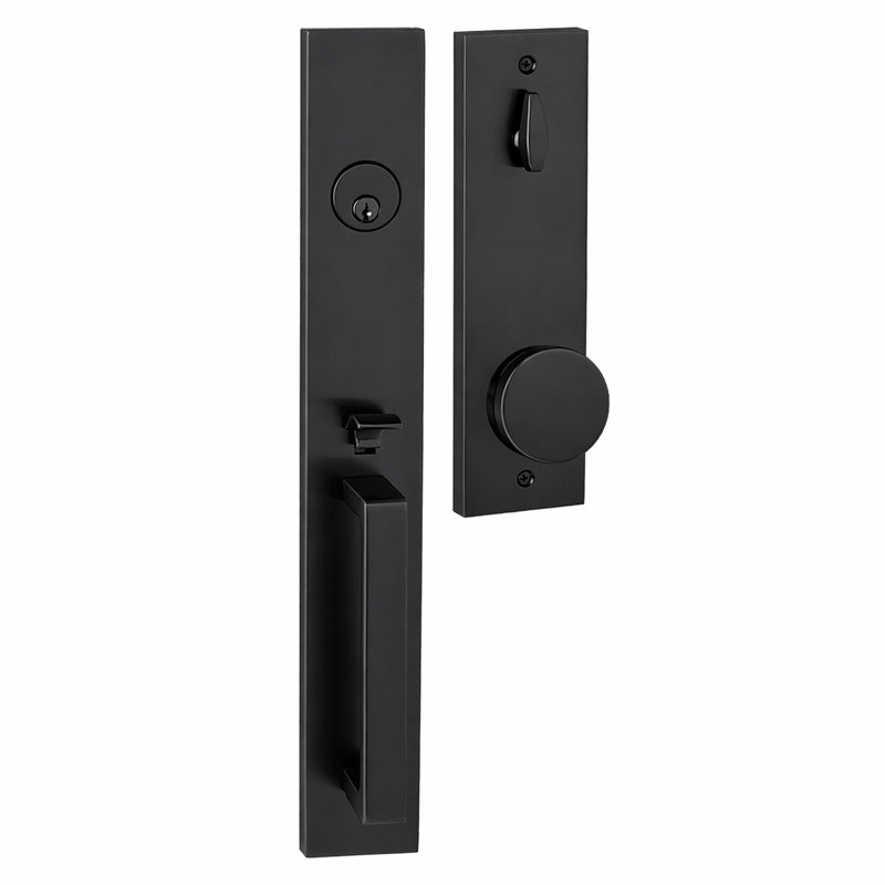 Bravura 973-947 Active Montgomery Handleset with Dallas Knob in Matte Black, Satin Nickel