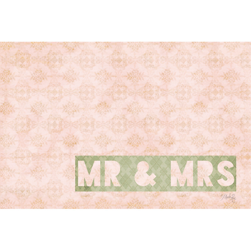 " Mr And Mrs ", 32" H x 48" W, No, Silver Floater Framed
