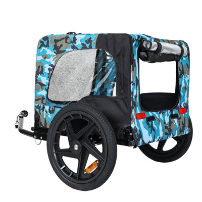 Remorque de vélo d'extérieur pliable robuste pour animaux de compagnie avec roues tout-terrain de 16 pouces et attelage universel - Chariot de transport pour chien / cargaison pliable pour les vélos