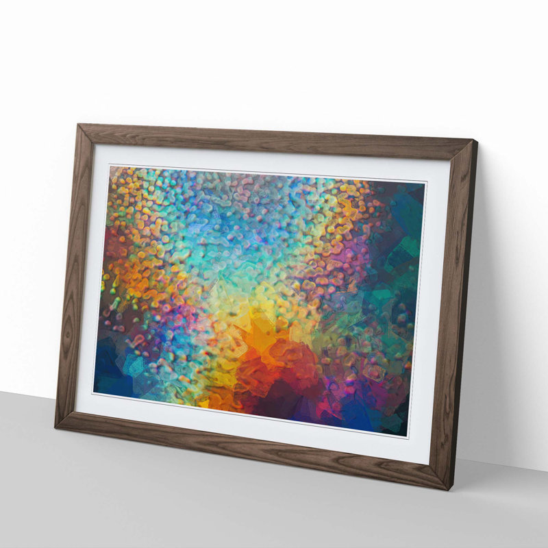 Mood of the Rainbow - Picture Frame Painting Print, 36cm H x 48cm W x 2cm D, Walnut Framed