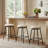Swivel Upholstered Counter Stool with Metal Frame-118574631